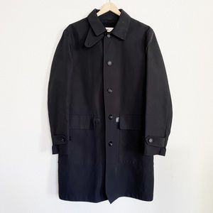 Coach Dark Blue Cotton/Leather Trims Trenchcoat XS